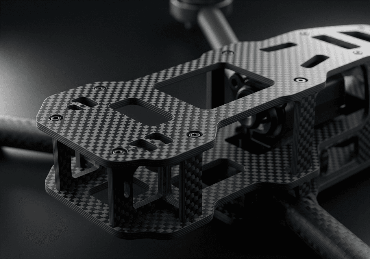 Carbon fiber drone frame component